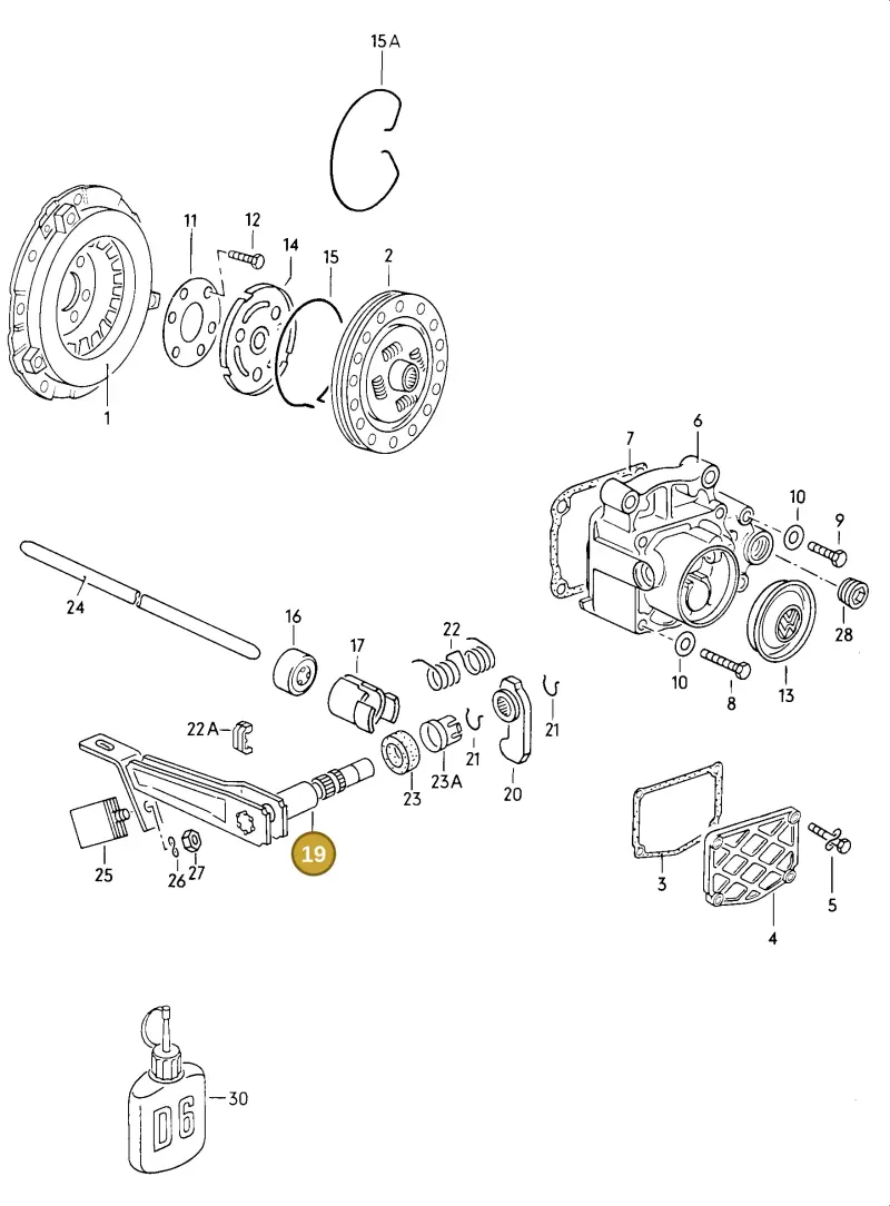 020141701N — Volkswagen CADDY (1982-1992) diagram 043028000, position 19