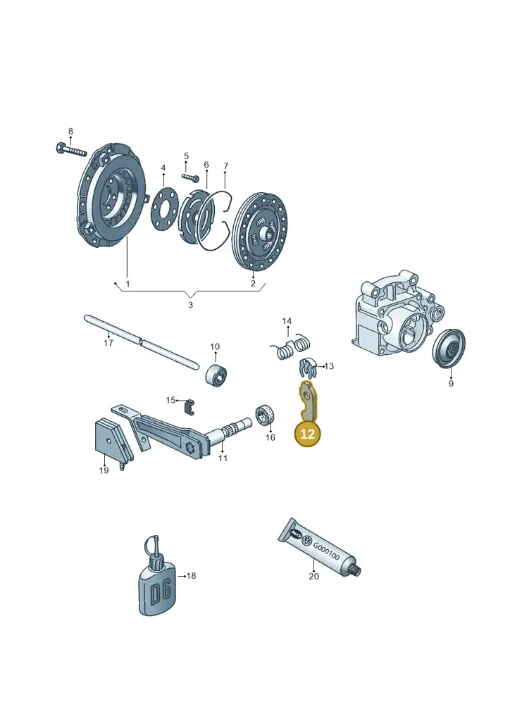 020141709B — Volkswagen Golf Cabrio (1994-1996) diagram 121141200, position 12
