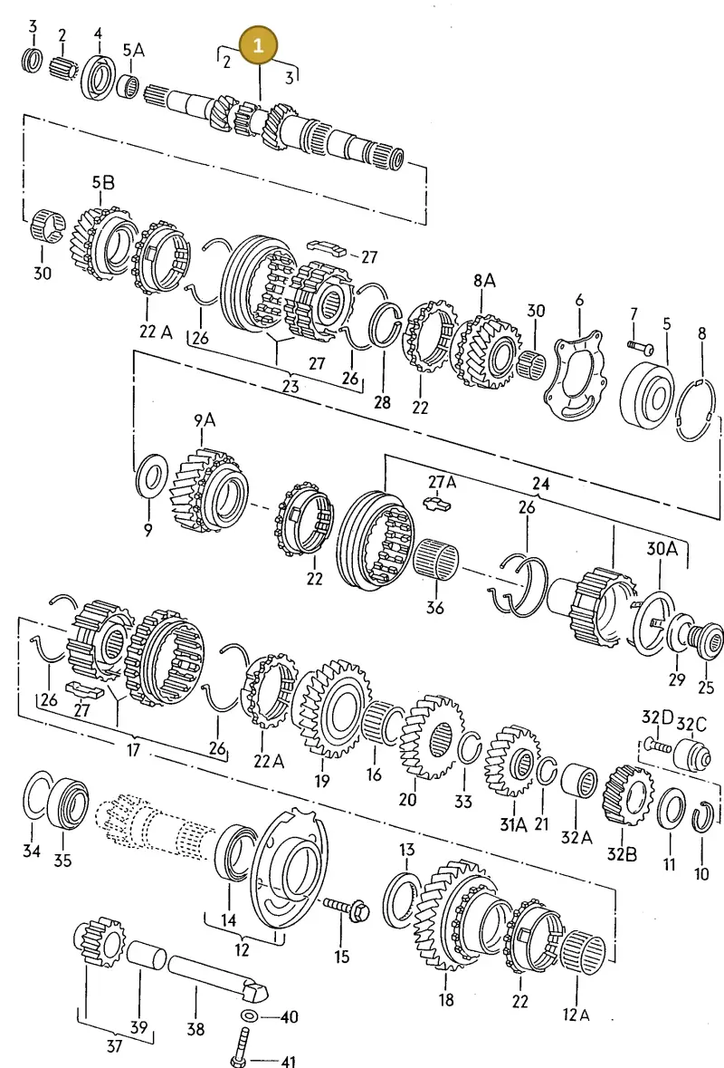 020311101AA — Volkswagen Jetta (1989-1991) diagram 121311340, position 1