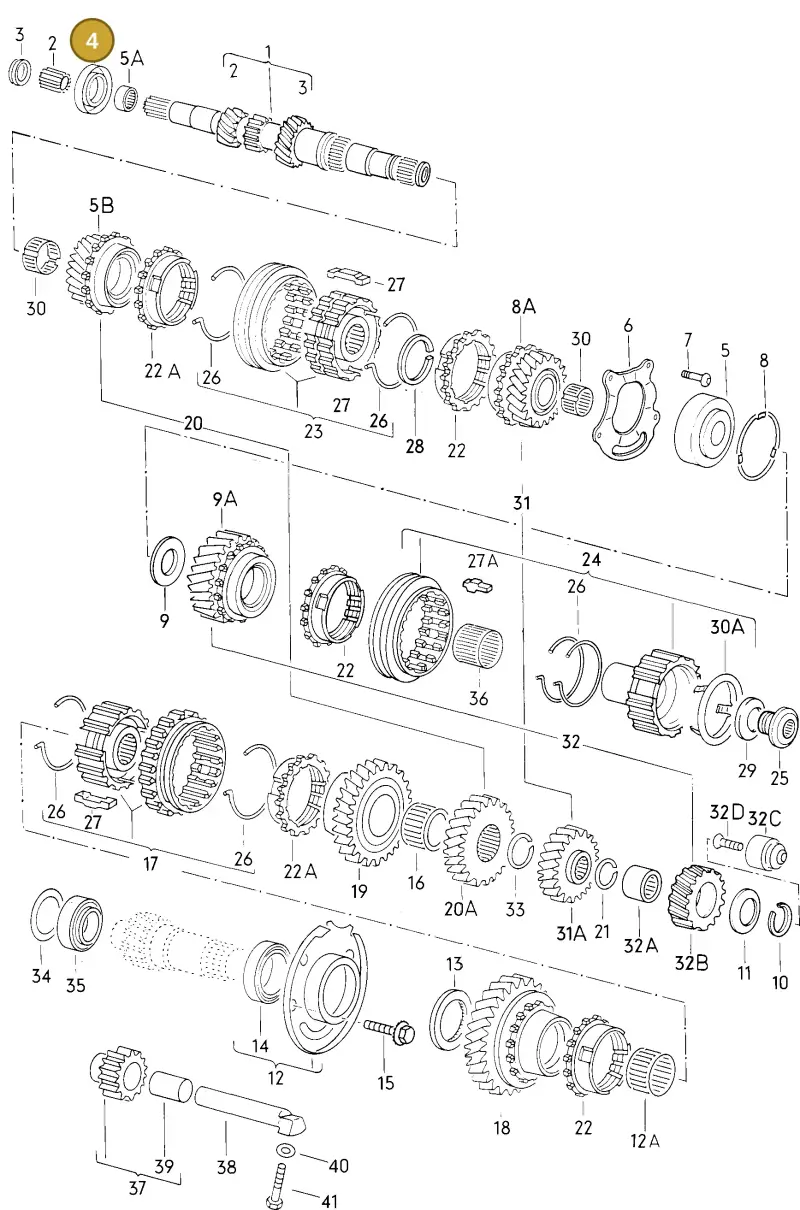 020311113 — Volkswagen Jetta (1981-1984) diagram 007087000, position 4