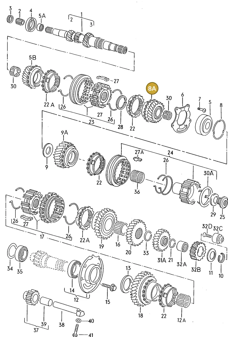 020311149M — Volkswagen POLO CLASSIC/VARIANT (1999-2001) diagram 121311340, position 8A