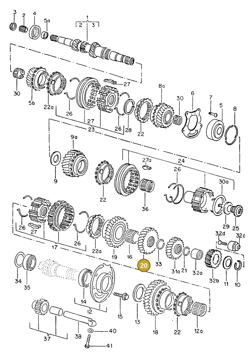 020311285H — Volkswagen Golf/Jetta  "USA","MEX"89>92 (1988-1992) diagram 042038000, position 20