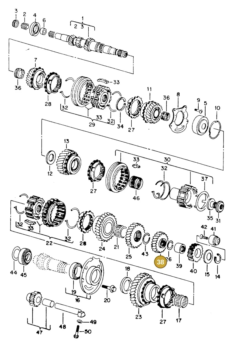 020311351P — Volkswagen GOLF,JETTA (MEX) (1987-1992) diagram 108049000, position 38