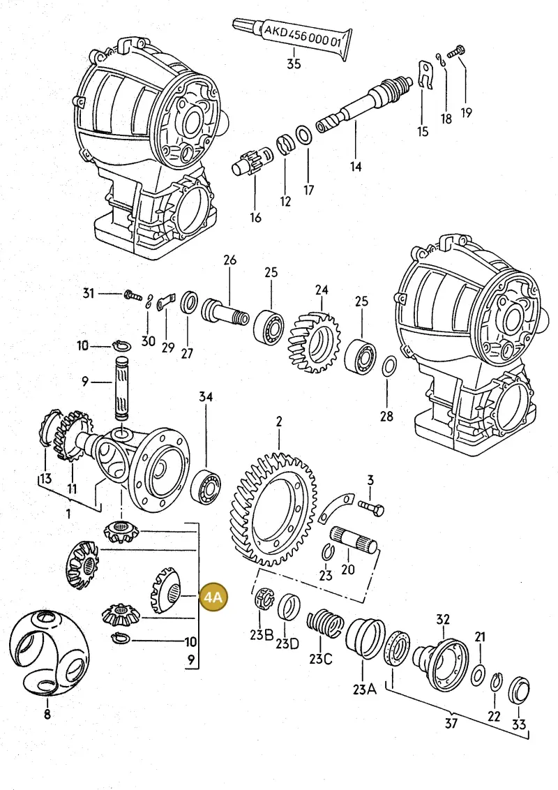 020498081A — Volkswagen Jetta (1989-1991) diagram 014100000, position 4A