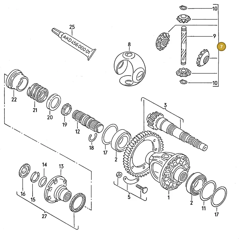 020498081A — Volkswagen CADDY (1982-1992) diagram 043043000, position 7