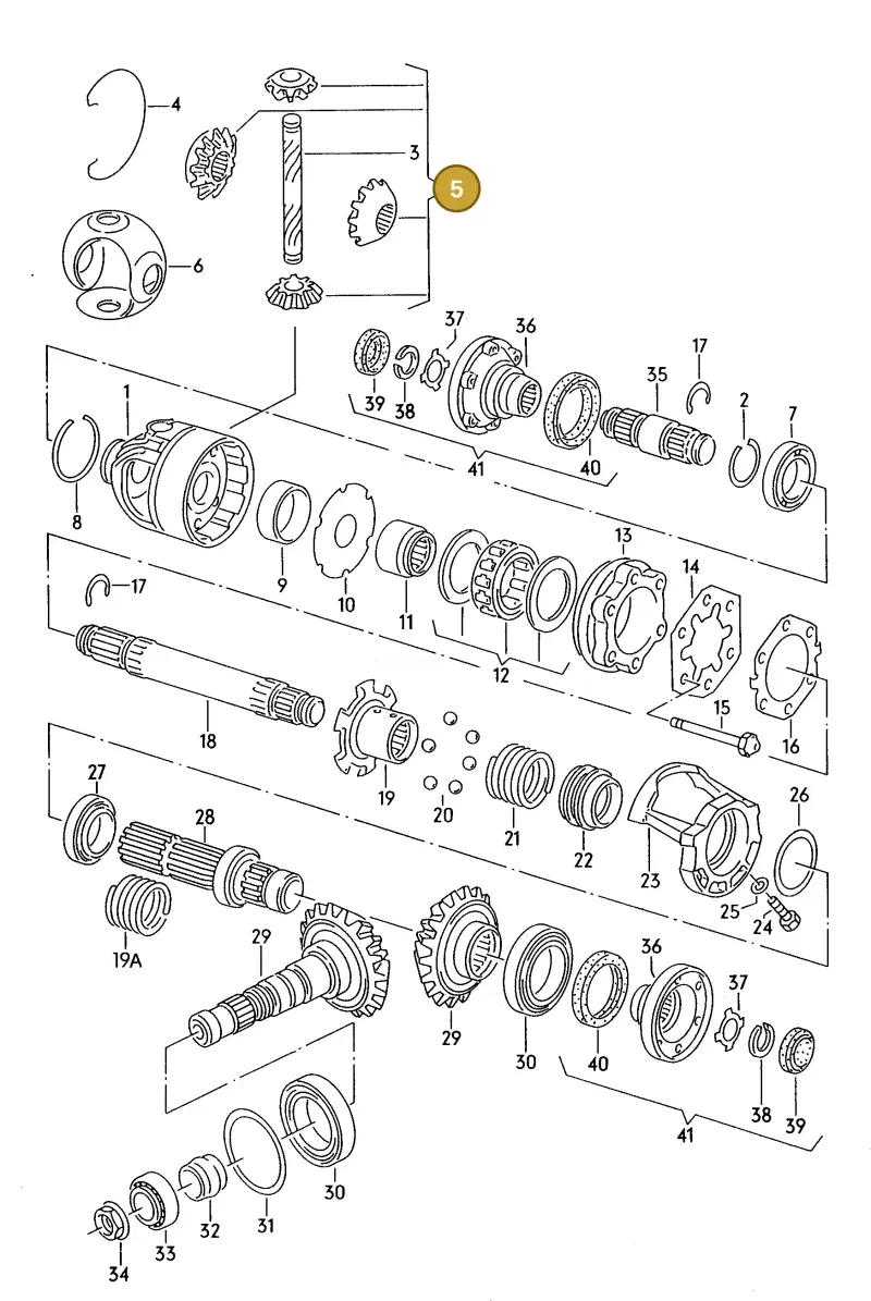 020498081A — Volkswagen Passat Var.syncro (1994-1996) diagram 091078200, position 5