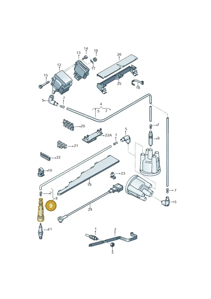 021035255E — Volkswagen GOLF CABRIO (2002-2002) diagram 121905100, position 9