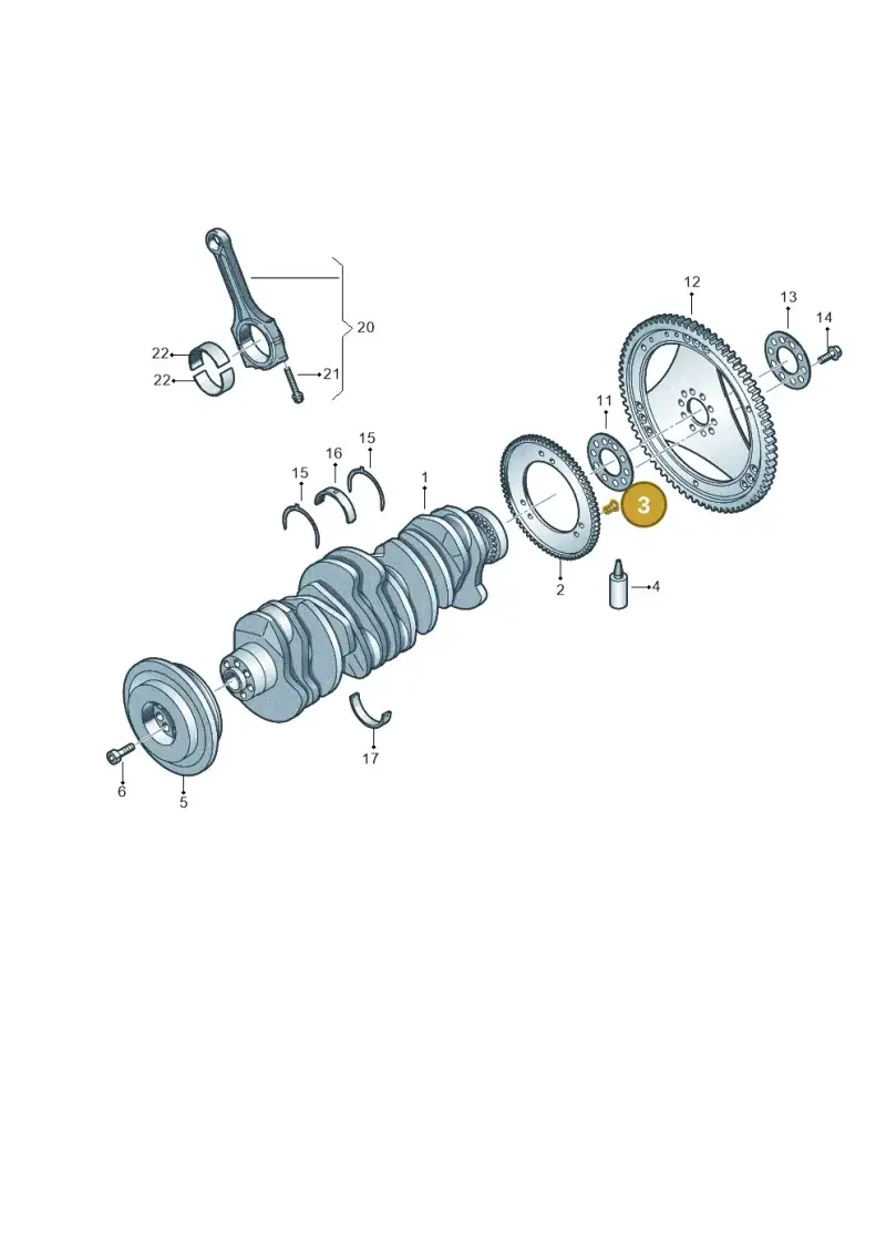 021105229 — Volkswagen Touareg BlueMotion (2014-2018) diagram 693105100, position 3