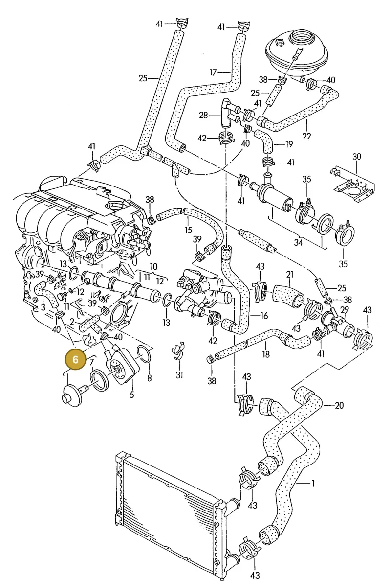 021117061B — Volkswagen Passat (1991-1993) diagram 084021400, position 6