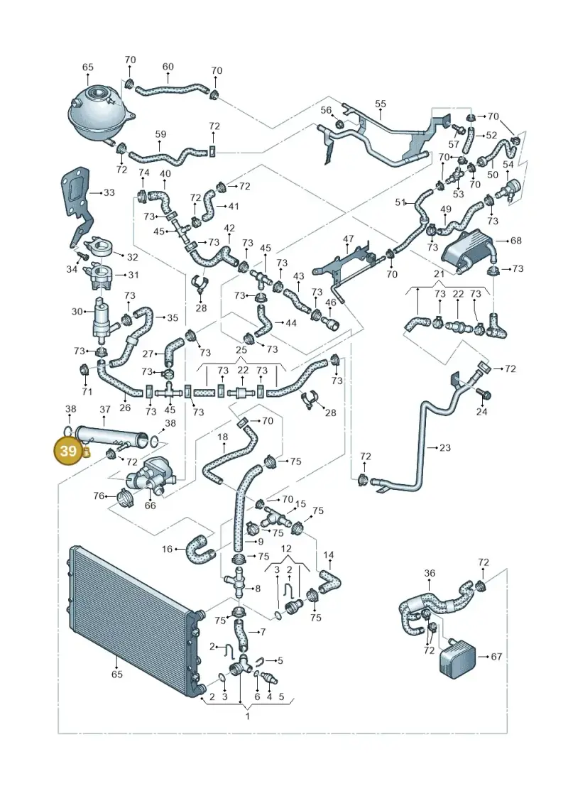 021121022 — Volkswagen EOS 2.0 (2008-2010) diagram 625121320, position 39