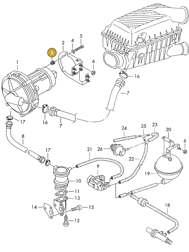 021131085B — Volkswagen SHARAN/SYNCRO (1995-2000) diagram 162131110, position 3