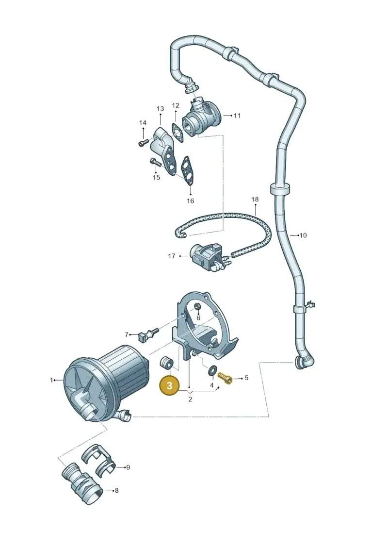 021131085B — Volkswagen Transp. caravelle (2008-2009) diagram 410131300, position 3