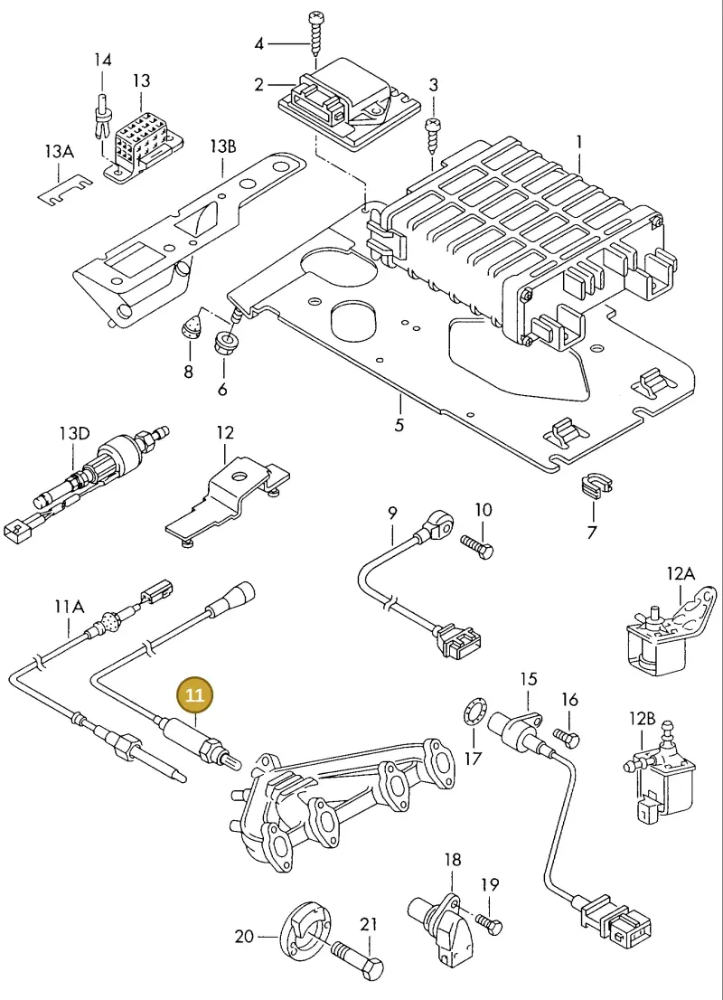 021906265AB — Volkswagen Passat (1994-1997) diagram 084166100, position 11