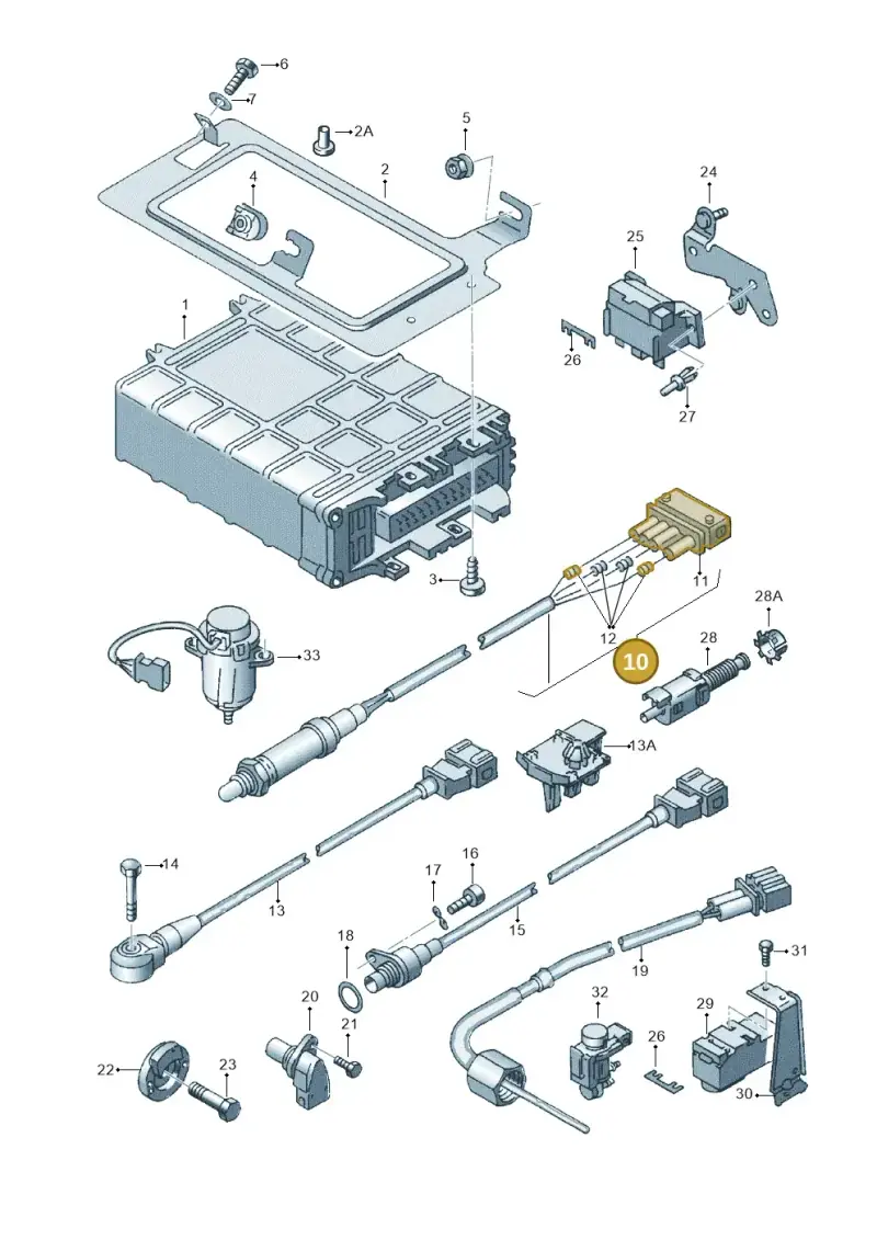 021906265AK — Volkswagen GOLF VAR./VENTO (1996-1999) diagram 121906100, position 10