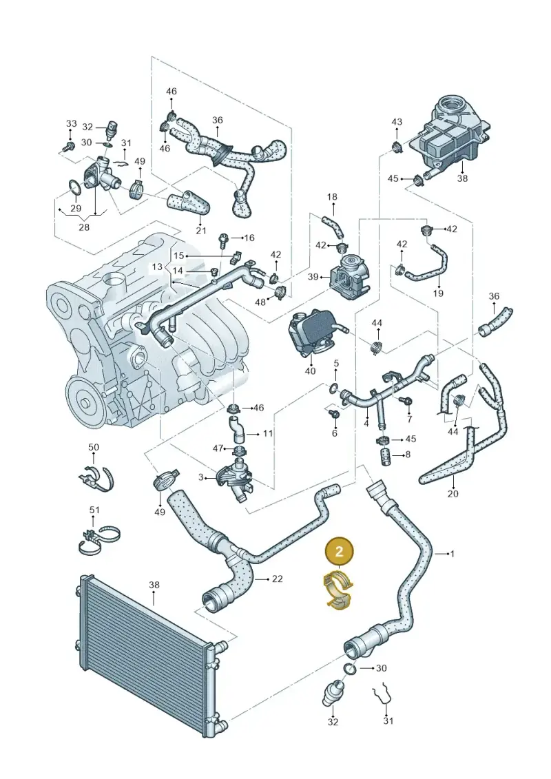 021971848A — Volkswagen PASSAT/4MOTION/W8 (2002-2005) diagram 404121520, position 2