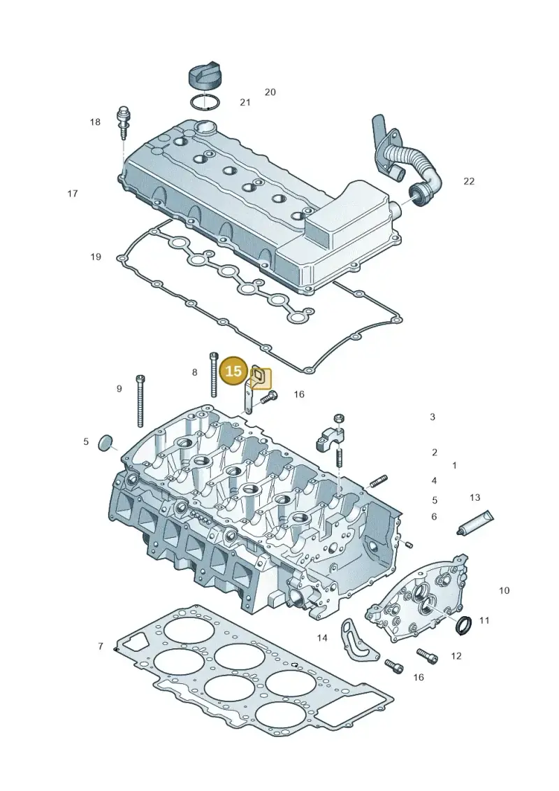 022103392 — Volkswagen Touareg BlueMotion (2014-2018) diagram 460103650, position 15