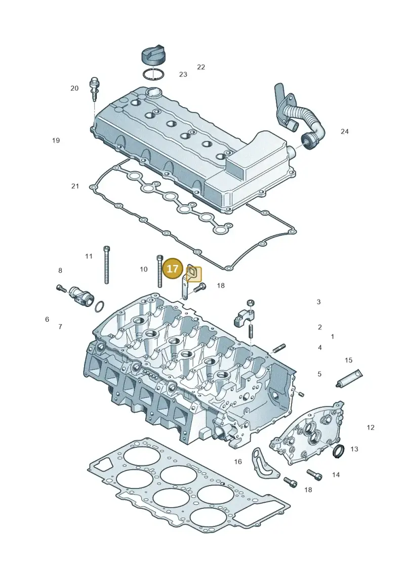 022103392 — Volkswagen Touareg BlueMotion (2014-2018) diagram 693103500, position 17