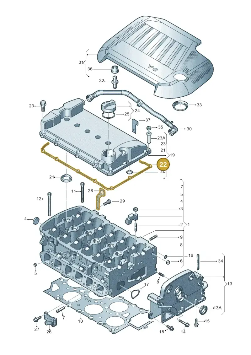 022103483E — Volkswagen Sharan (2008-2010) diagram 244103600, position 22