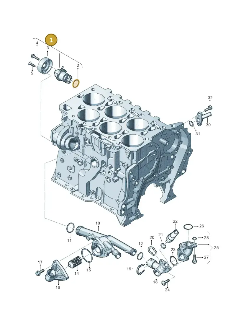 022121011A — Volkswagen Touareg BlueMotion (2014-2018) diagram 693121100, position 1