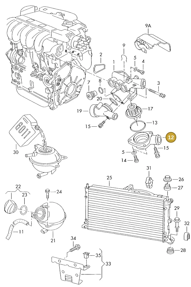 022121121E — Volkswagen Eurovan (1998-2003) diagram 192121750, position 12
