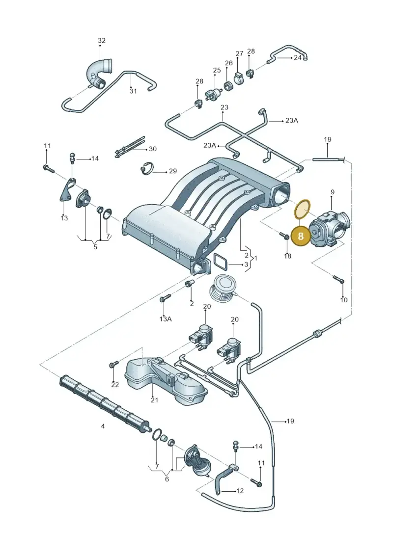 022133237B — Volkswagen Golf        "BR.","USA"03>07 (2002-2007) diagram 270133820, position 8