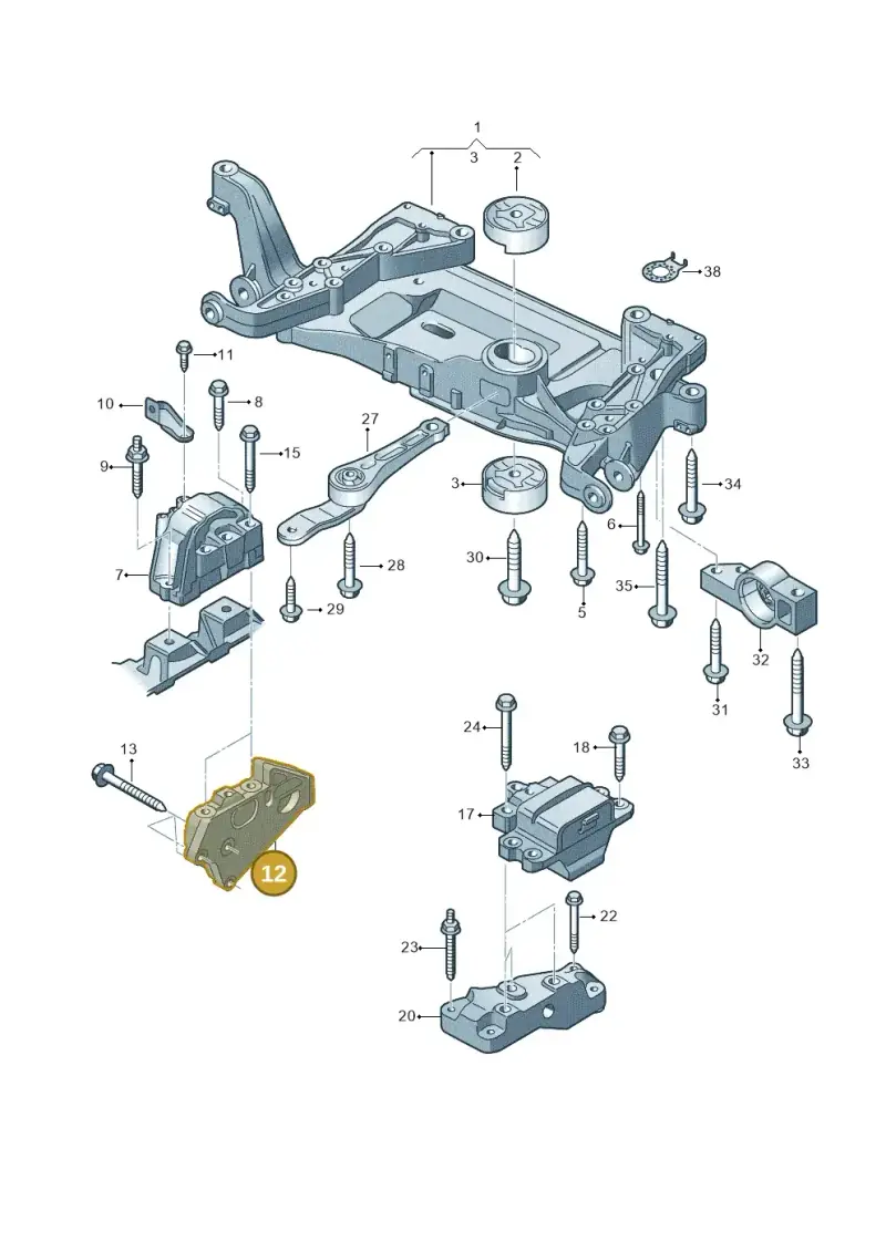 022199354S — Volkswagen Passat CC (2011-2016) diagram 702199300, position 12