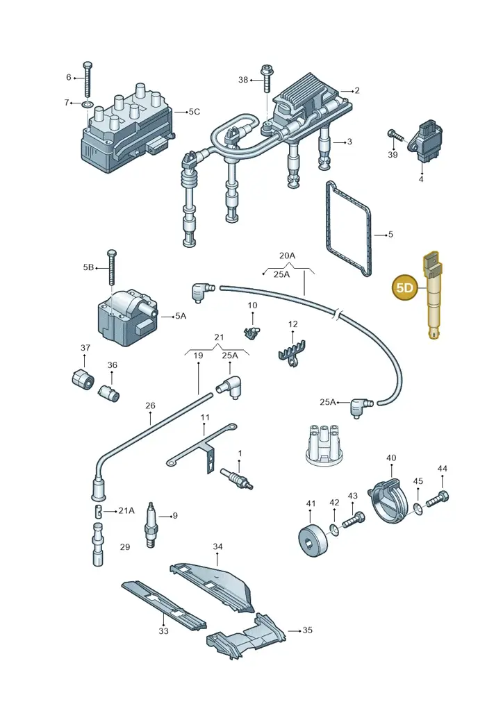 022905100A — Volkswagen SHARAN/4MOTION (2005-) diagram 162905100, position 5D