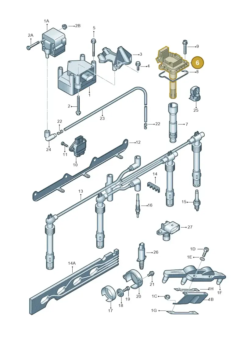 022905100K — Volkswagen Golf 'R32' n. "USA" (2004-2004) diagram 405905000, position 6