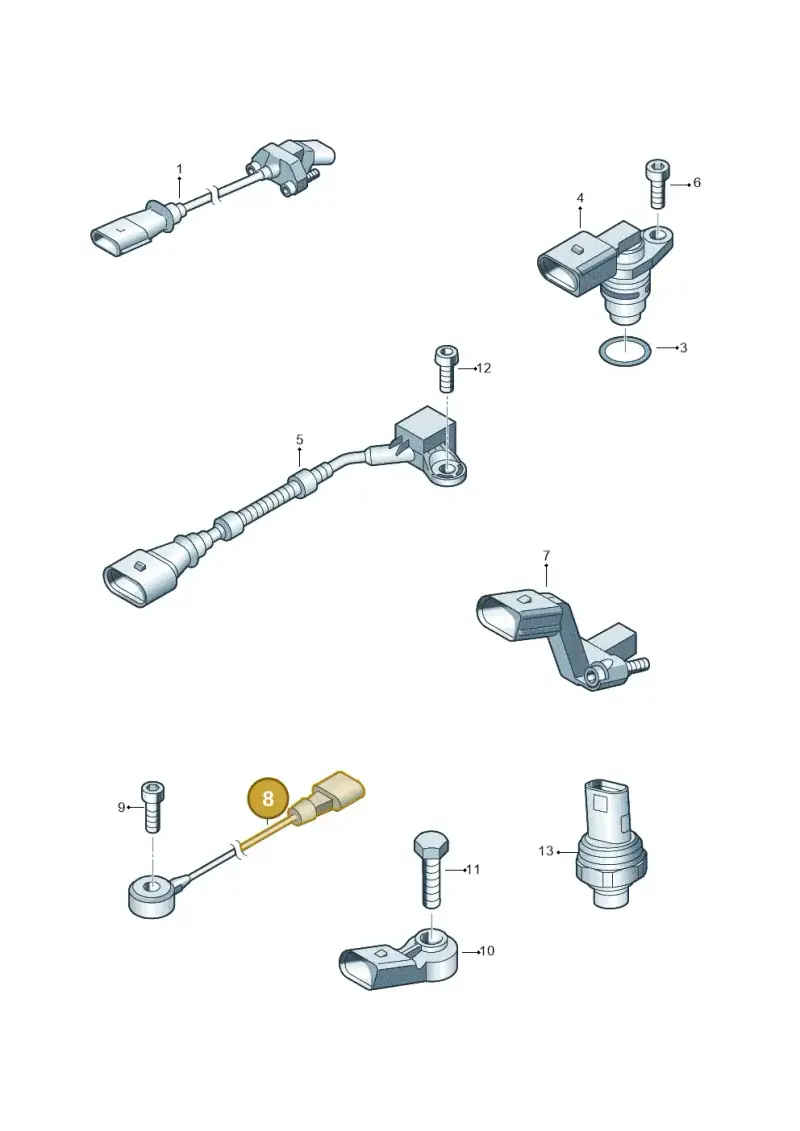 022905376 — Volkswagen New Passat (2011-2015) diagram 691906300, position 8