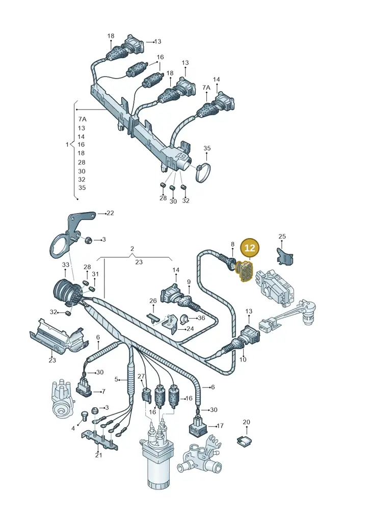 022906233A — Volkswagen GOLF CABRIO (1998-2001) diagram 159971010, position 12