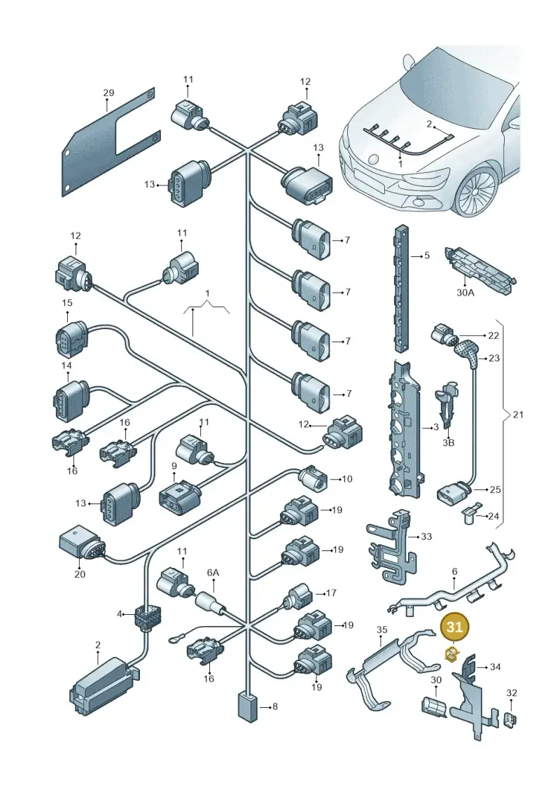 022971842 — Volkswagen Scirocco 2.0 (2014-2017) diagram 786971150, position 31