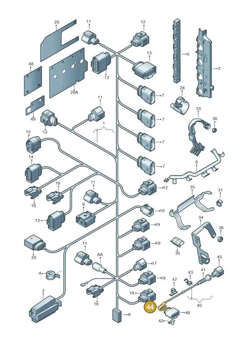 022971921 — Volkswagen Sharan Blue Motion (2010-2015) diagram 634971040, position 44