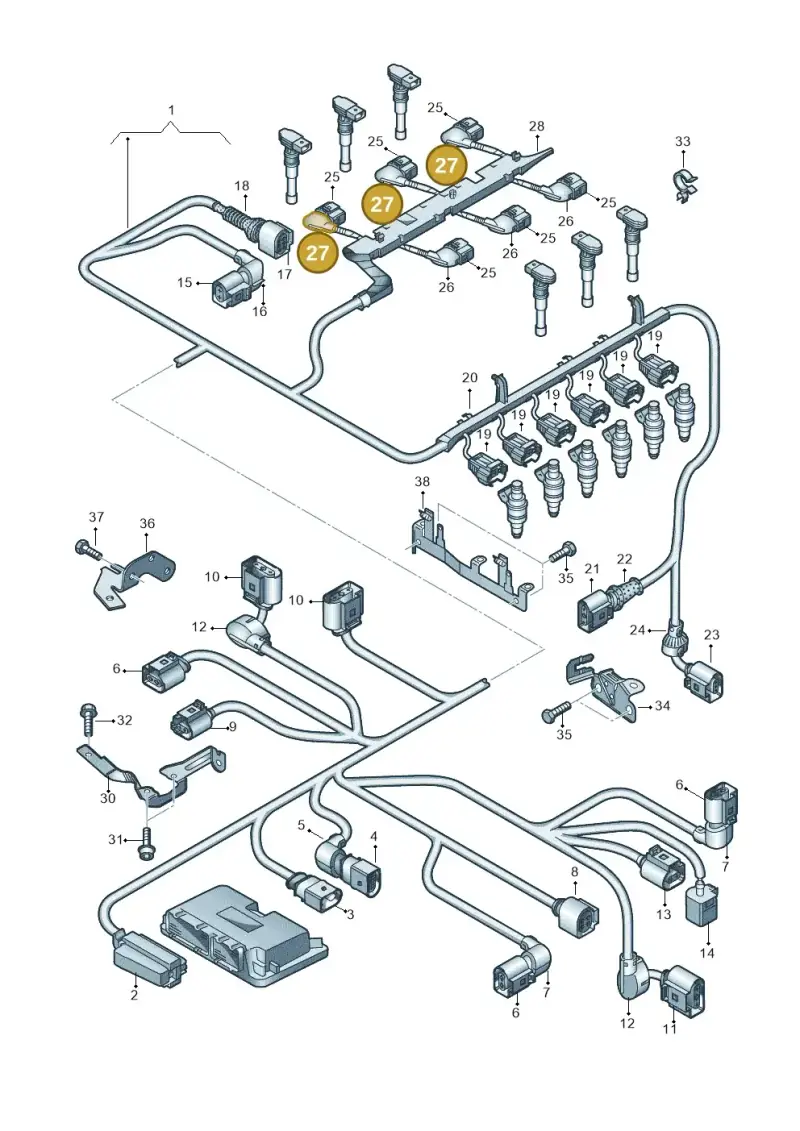 022971921A — Volkswagen Passat CC (2011-2016) diagram 278971300, position 27