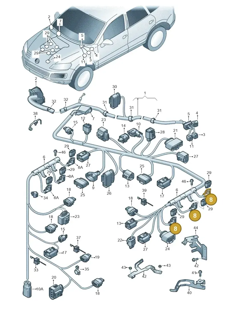 022971921A — Volkswagen Touareg BlueMotion (2014-2018) diagram 693971140, position 8