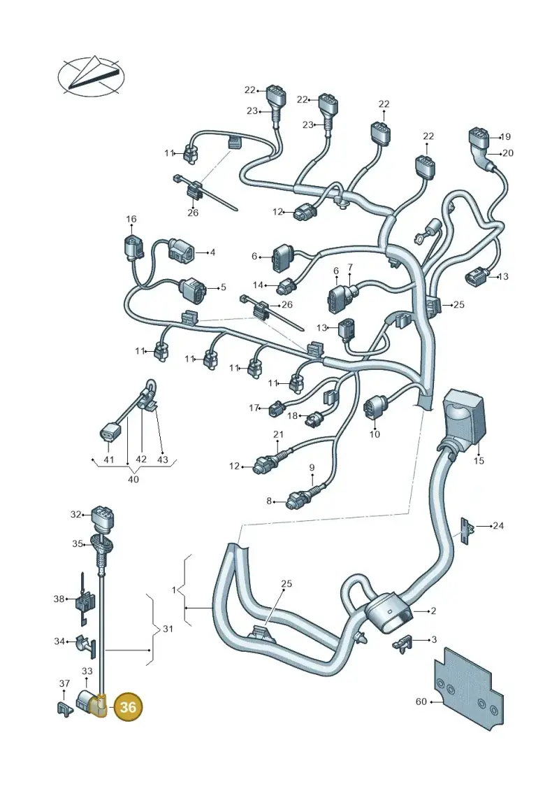 022971921A — Volkswagen Passat saloon (2014-2024) diagram 793971030, position 36
