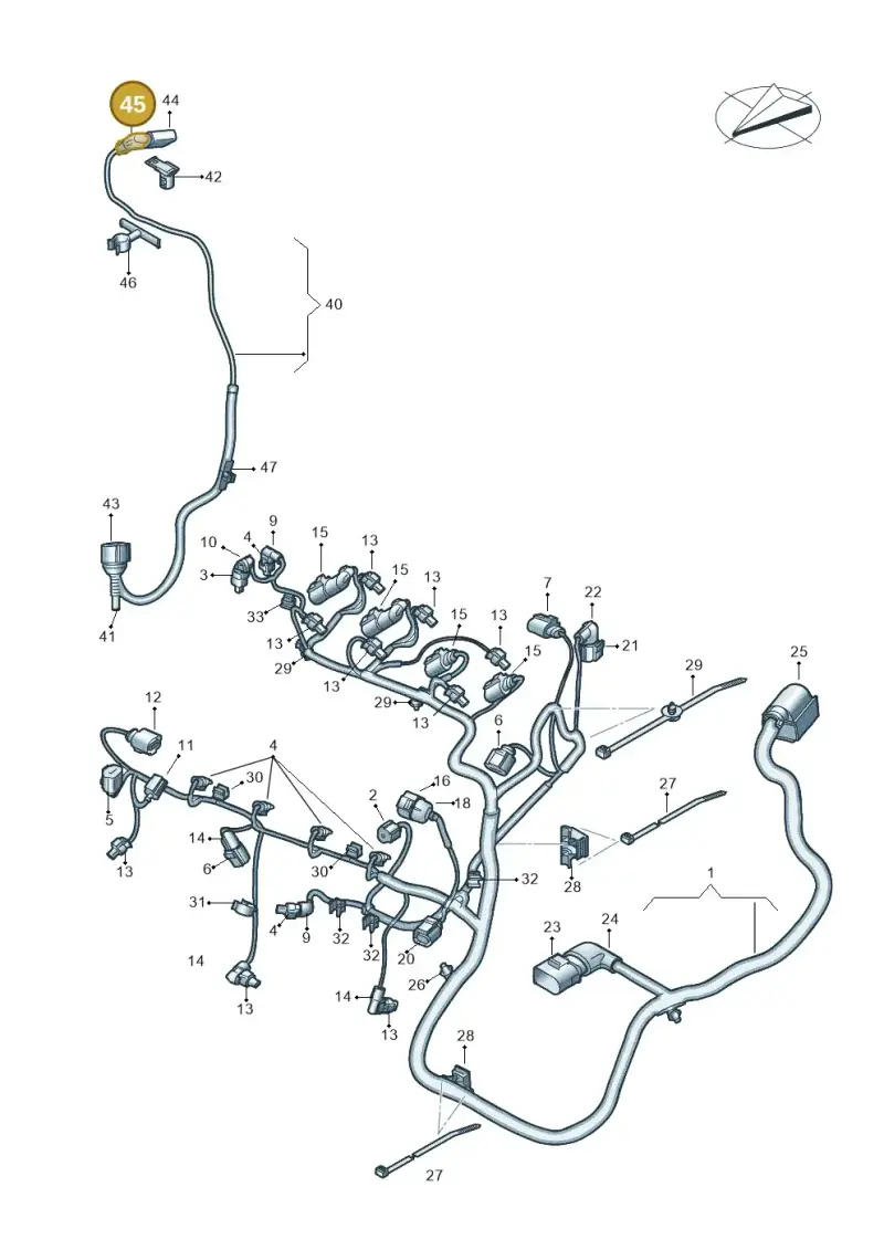 022971921A — Volkswagen Touran 2,0 BlueMotion (2015-2024) diagram 869971040, position 45