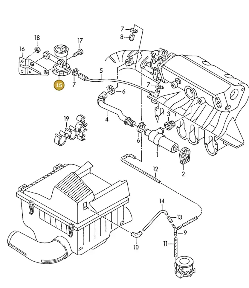023906281 — Volkswagen GOLF CABRIO (1998-2001) diagram 121133040, position 15