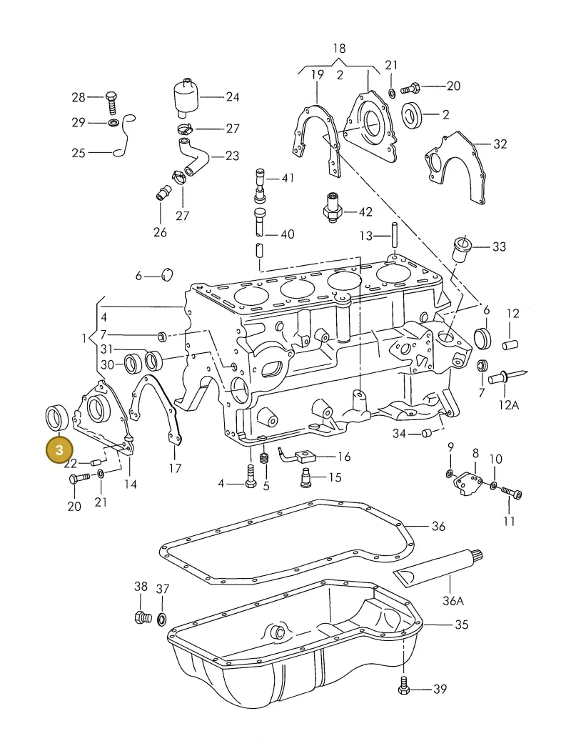 026103085E — Volkswagen 325 platform diagram 311103100, position 3