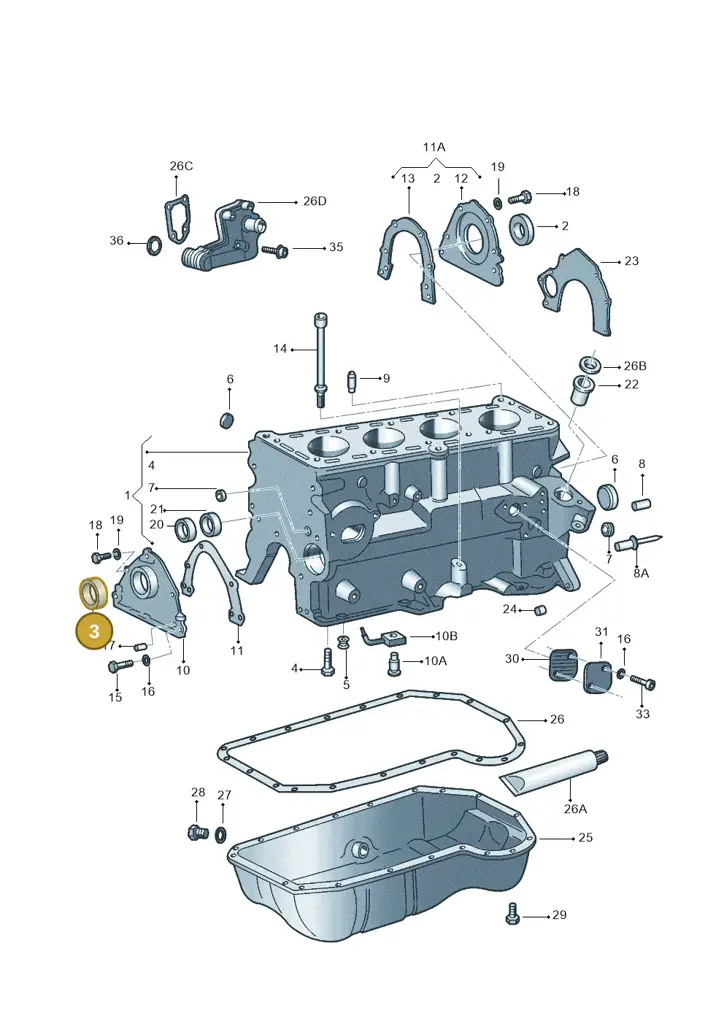 026103085E — Volkswagen CADDY-KOMBI/KASTENW. 06> (2005-) diagram 303103100, position 3