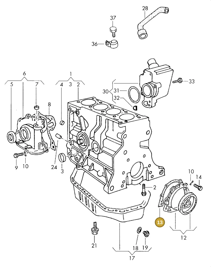 026103181B — Volkswagen CADDY PICKUP (1996-2000) diagram 101103100, position 13