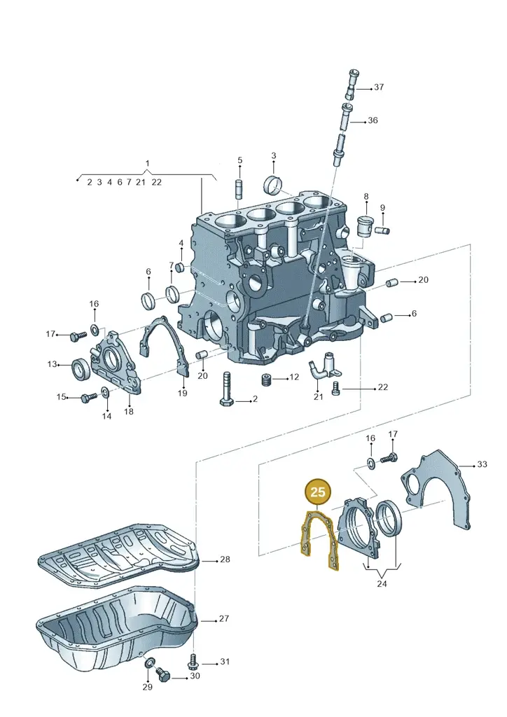 026103181B — Volkswagen CADDY-KOMBI/KASTENW. 06> (2005-) diagram 303103210, position 25