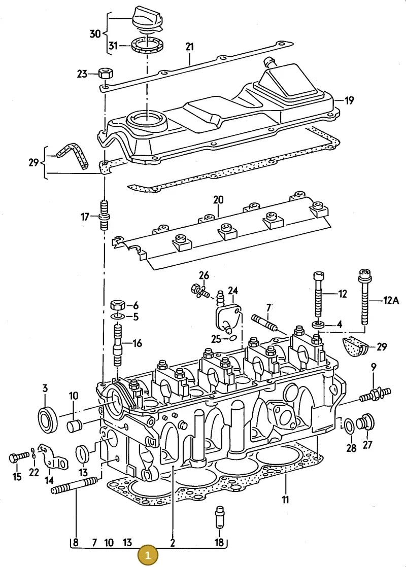 026103351Q — Volkswagen Jetta                  88 (1987-1988) diagram 007005000, position 1