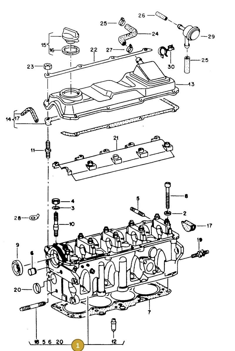 026103351Q — Volkswagen GOLF,JETTA (MEX) (1987-1992) diagram 108004000, position 1