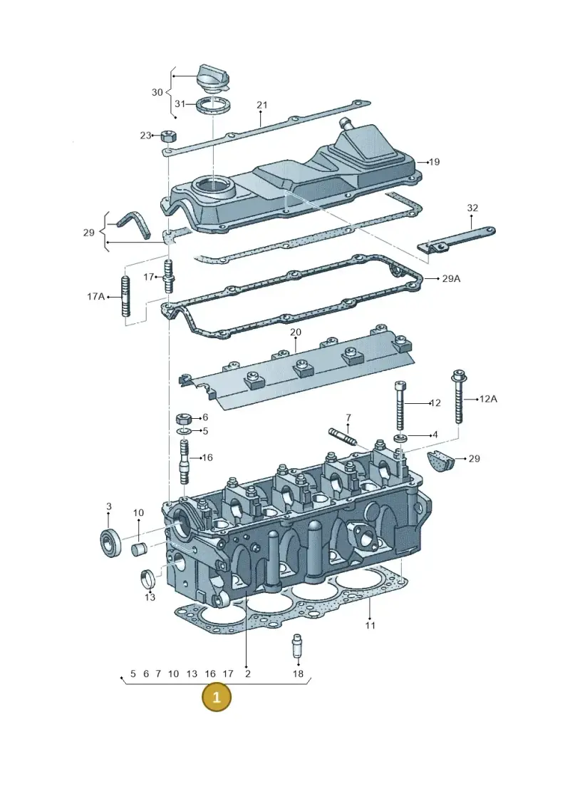 026103351Q — Volkswagen OTTO-IND.-MOT.         77> (1977-) diagram 118103350, position 1