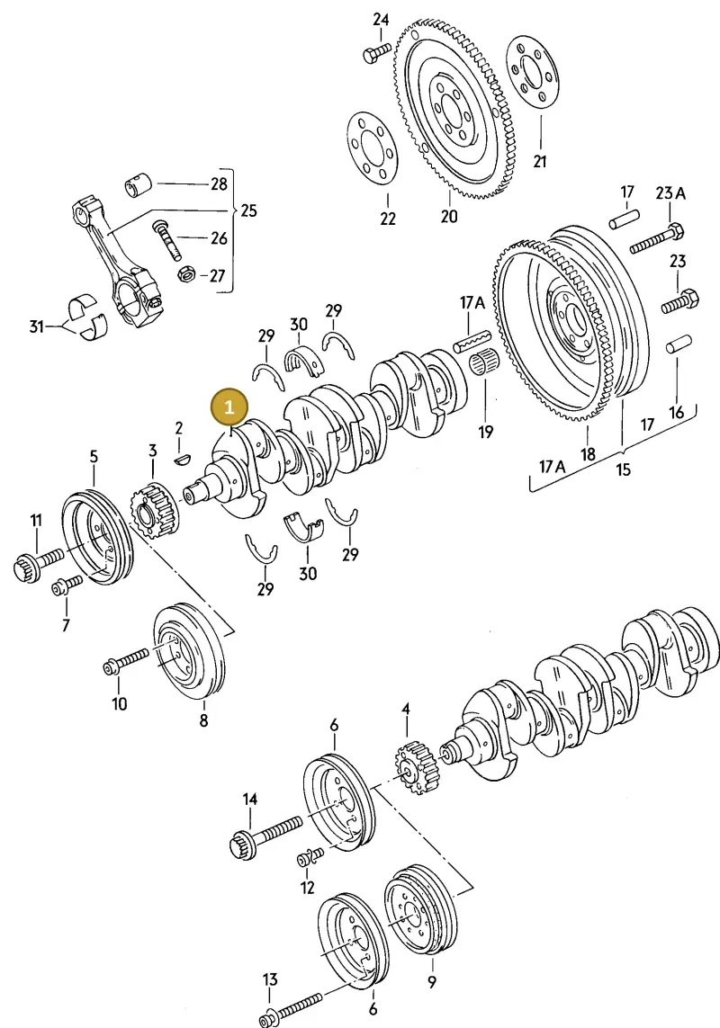 026105101F — Volkswagen Jetta (1989-1991) diagram 067006000, position 1