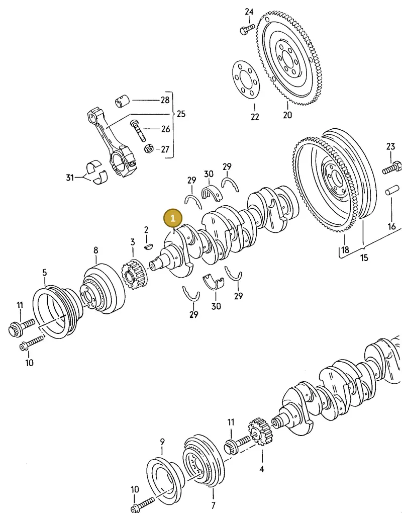 026105101F — Volkswagen Passat syncro (1991-1993) diagram 076006000, position 1
