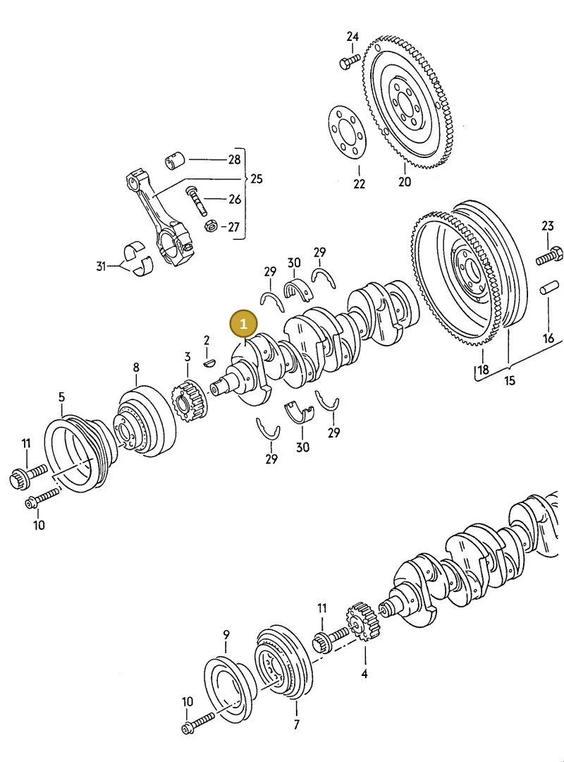 026105101F — Volkswagen Passat (1989-1991) diagram 110006200, position 1