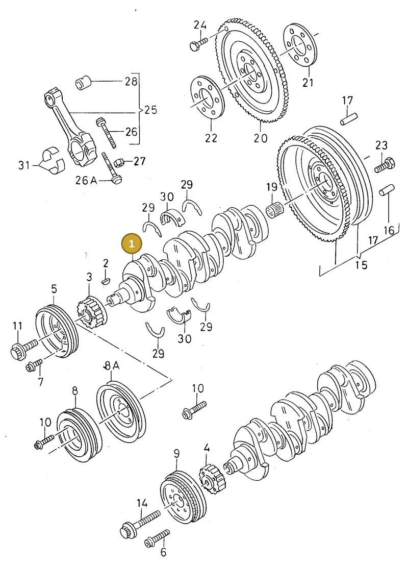 026105101F — Volkswagen Derby (MEX) (1994-1996) diagram 138105150, position 1