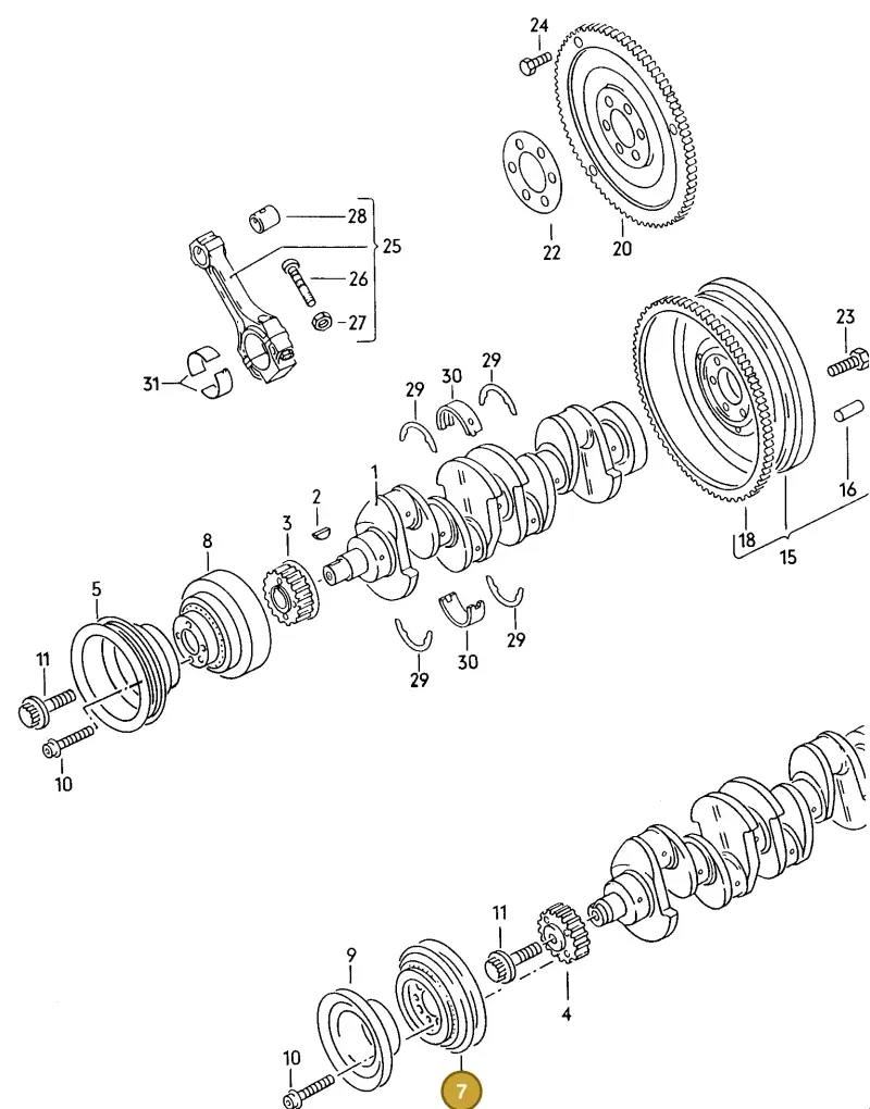026105243A — Volkswagen Passat syncro (1991-1993) diagram 076006000, position 7