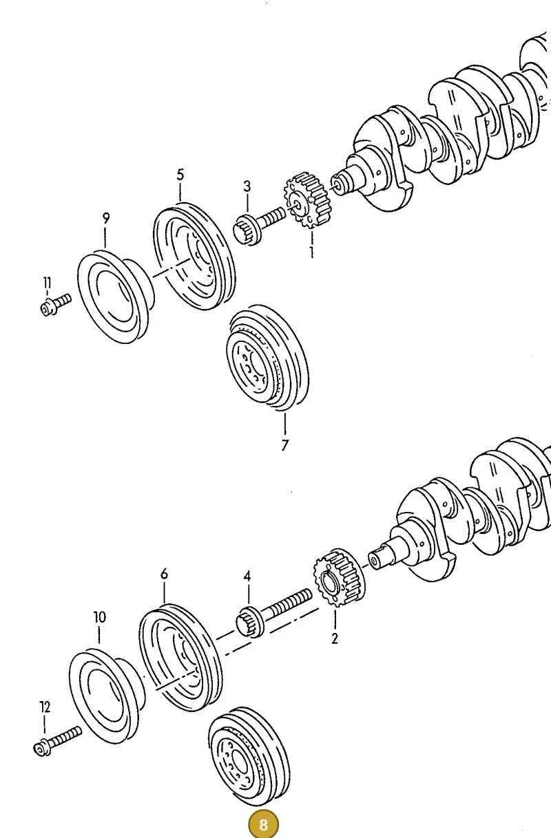 026105243A — Volkswagen Passat (1989-1991) diagram 110006100, position 8